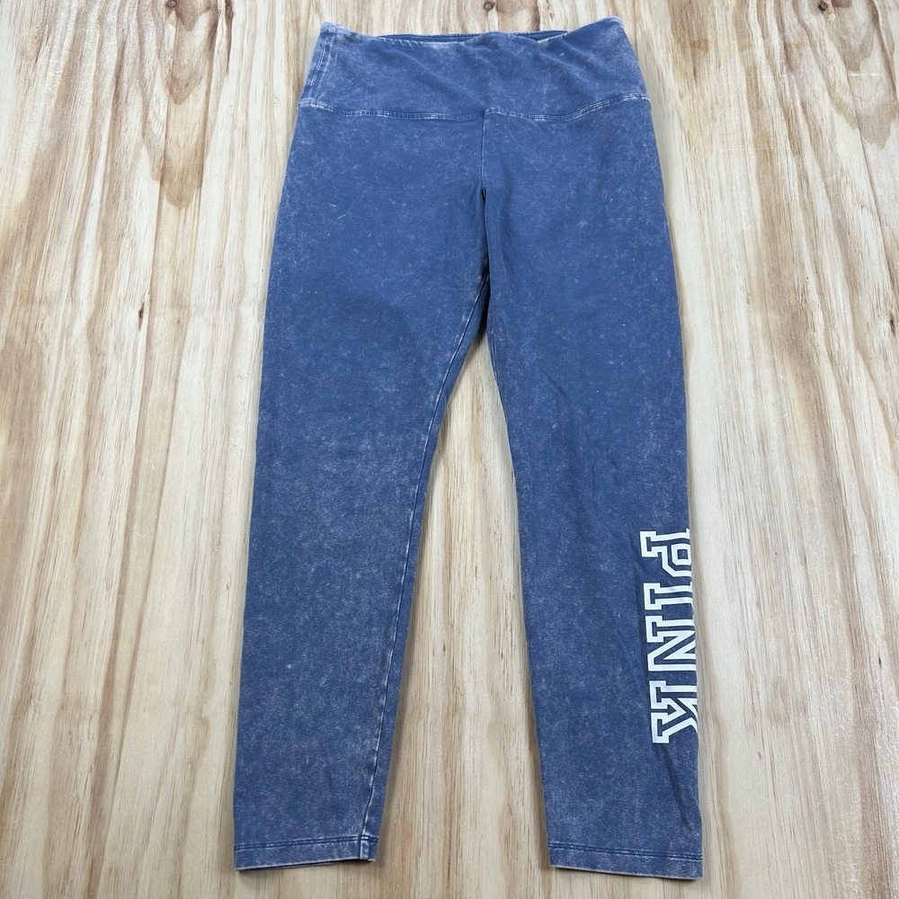 Victoria Secret PINK Womens XL Blue Acid Wash Stretch 7/8 Leggings